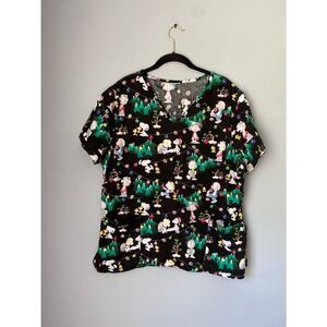 Peanuts/snoopy/Christmas nursing scrubs/2 pocket/short sleeve